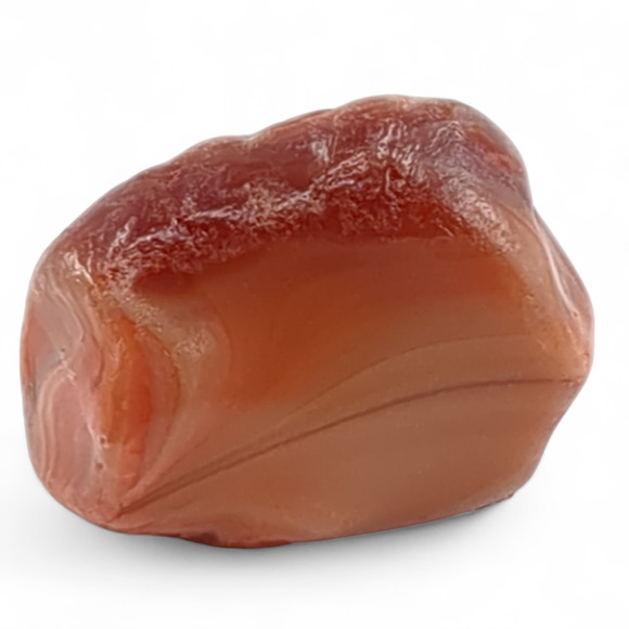 Carmel Coffee Cranberry Swirl Art Glass Pocket Stone Slag Tumbled Cullet #4S95 - Picture 3 of 6